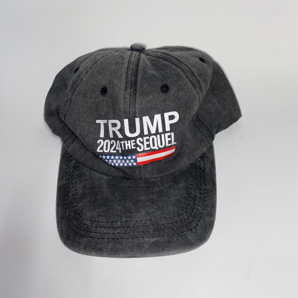 Donald Trump 2024 The Sequel Gray Acid Wash Snapback Hat Cap Men's OS Cotton